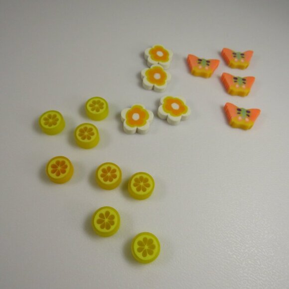 Easter Egg Filler: Small Erasers (16 items) Butterfly, Flowers, Lemons - Picture 2 of 10
